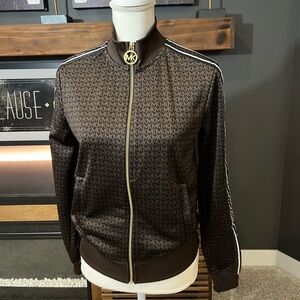 Michael Kors chocolate logo athletic jacket